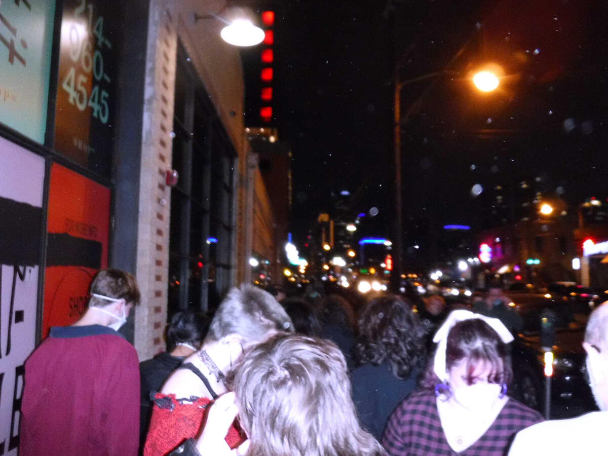 People waiting in line to see Mitski at The Factory in Deep Ellum 2021